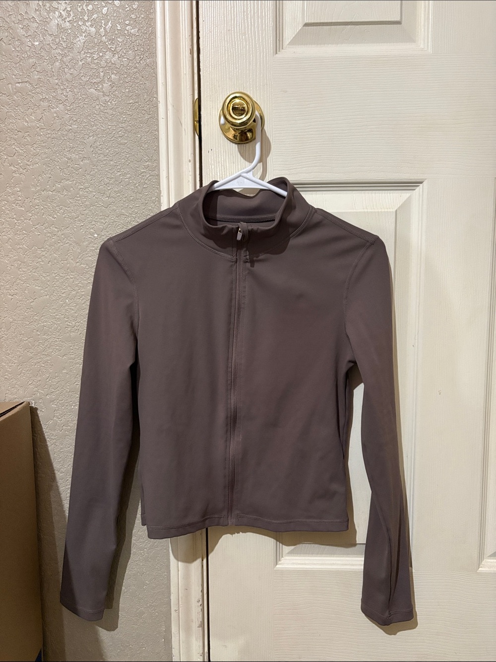 Women's Zip-Front Bomber Jacket in Taupe